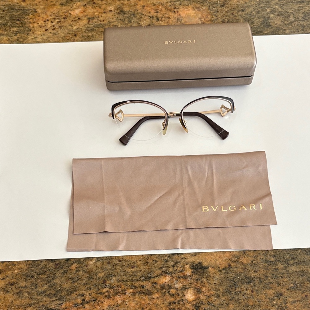 Bulgari Women's Optical Glasses in Gold and Brown